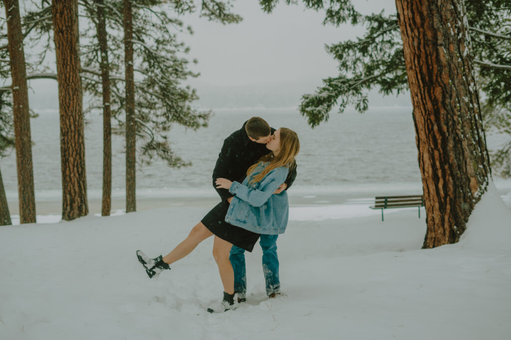 winter engagement session